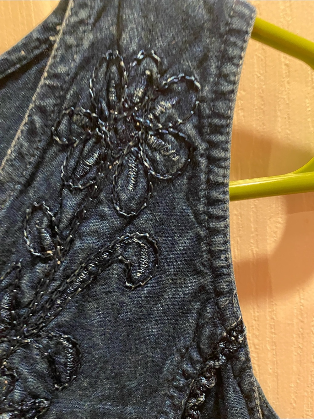 Boho Embroidered Sleeveless Blue Dress size Large - Picture 5 of 9